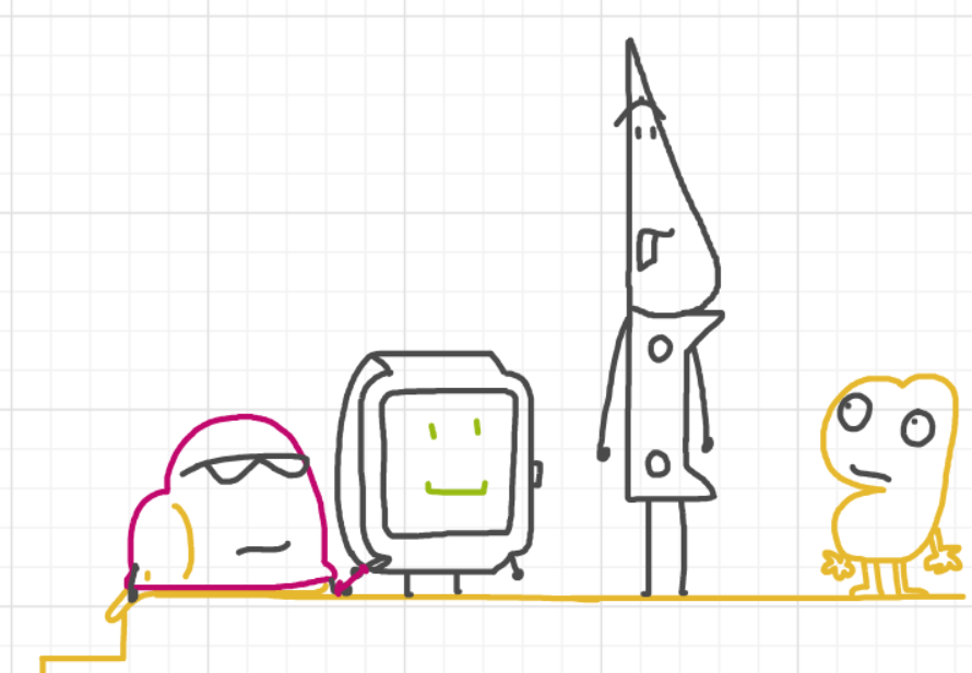 A panel from Running Duos, episode four of the Board Boards object show by Furretwalk/WalkingFurret.